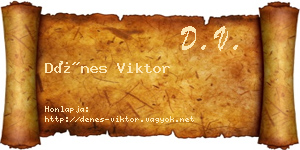Dénes Viktor névjegykártya